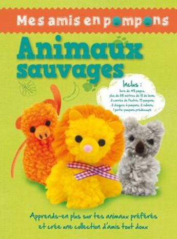 Couverture du livre « Mes amis en pompons ; animaux sauvages ; coffret » de  aux éditions Cerise Bleue