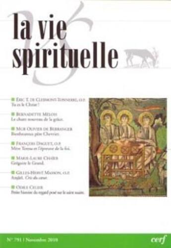 Couverture du livre « La vie spirituelle n 791 » de  aux éditions Cerf