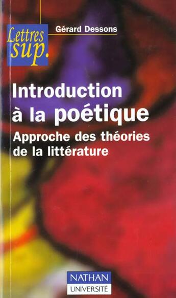 Couverture du livre « Introduction A La Poetique » de Dessons aux éditions Nathan