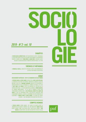 Couverture du livre « Sociologie 2019, n.2 » de  aux éditions Puf