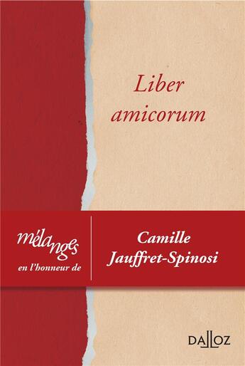 Couverture du livre « Mélanges en l'honneur de Camille Jauffret-Spinosi » de  aux éditions Dalloz