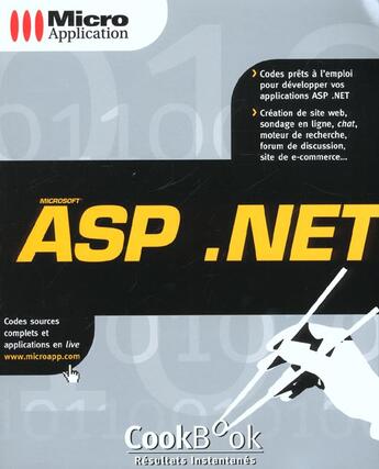 Couverture du livre « Cookbook Asp.Net » de Stephane Declercq aux éditions Micro Application