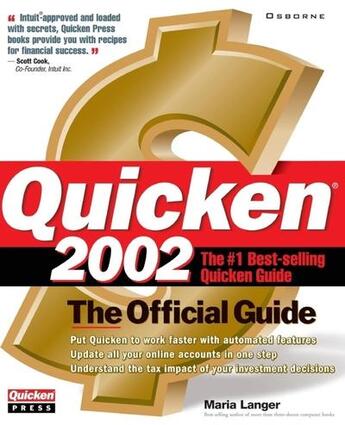 Couverture du livre « Quicken 2002 - the official uide » de Maria Langer aux éditions Mcgraw-hill Education