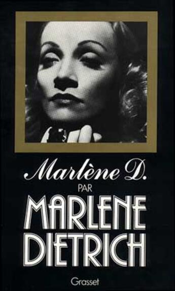 Couverture du livre « Marlene d. » de Marlene Dietrich aux éditions Grasset