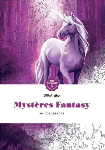 Couverture du livre « Art-thérapie ; Mini-bloc : mystères fantasy » de Capucine Sivignon aux éditions Hachette Heroes