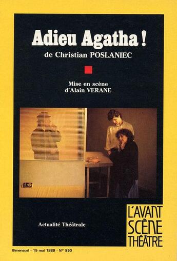 Couverture du livre « Adieu agatha » de Christian Poslaniec aux éditions Avant-scene Theatre