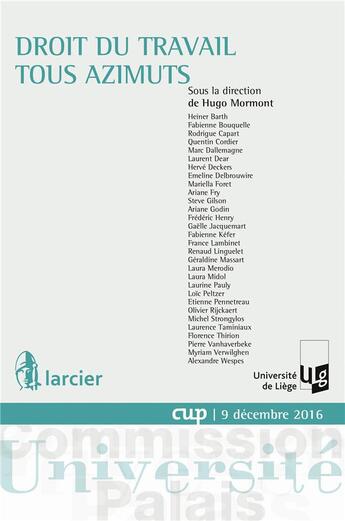 Couverture du livre « Droit du travail tous azimuts » de  aux éditions Larcier