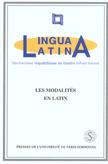 Couverture du livre « Modalites en latin » de  aux éditions Sorbonne Universite Presses