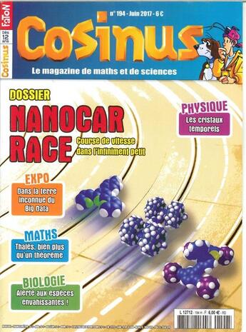 Couverture du livre « Cosinus n 194 la course de nanovoitures juin 2017 » de  aux éditions Cosinus