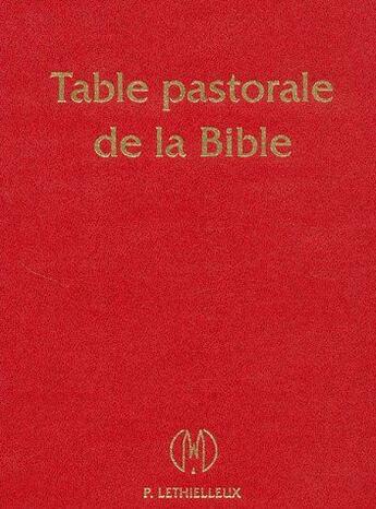 Couverture du livre « Table pastorale de la bible » de Poswick F aux éditions Lethielleux