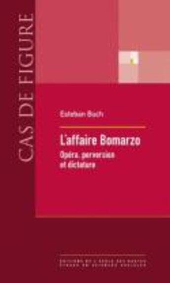 Couverture du livre « L'affaire Bomarzo ; opéra, perversion et dictature » de Esteban Buch aux éditions Ehess