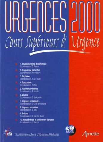 Couverture du livre « Urgences 2000 - Cours Superieurs D Urgence » de Lestavel aux éditions Arnette