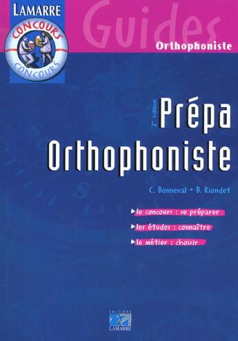 Couverture du livre « PREPA ORTHOPHONISTE 2EME EDITION » de Editions Lamarre aux éditions Lamarre