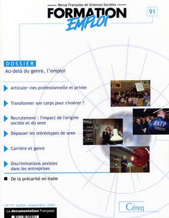 Couverture du livre « Formation emploi n.91 » de  aux éditions Documentation Francaise