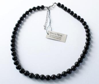 Couverture du livre « Collier onyx noir perles rondes 6 mm » de  aux éditions Dg-exodif