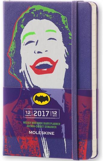 Couverture du livre « Agenda 2017 Batman semainier carnet poche violet » de  aux éditions Moleskine