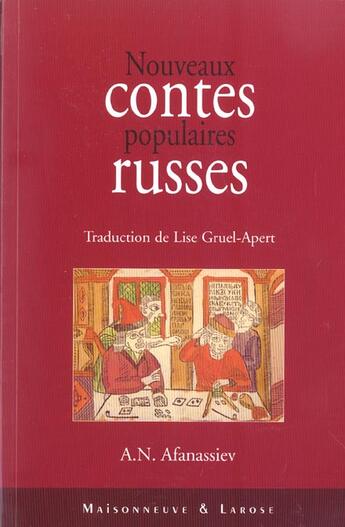 Couverture du livre « Nouveaux Contes Populaires Russes » de Afanassiev An aux éditions Maisonneuve Larose