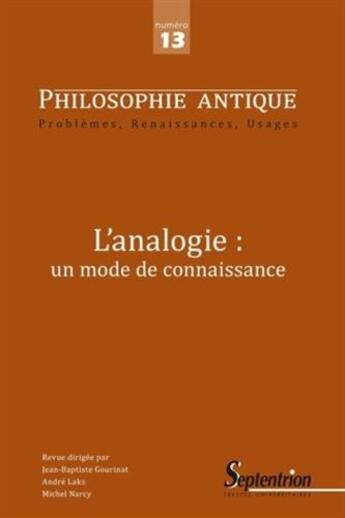 Couverture du livre « Philosophie antique n 13 - analogie et connaissance » de  aux éditions Pu Du Septentrion