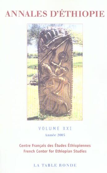 Couverture du livre « Annales d'ethiopie - volume xxi » de  aux éditions Table Ronde