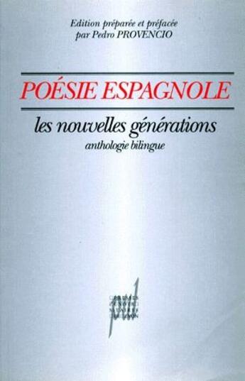 Couverture du livre « Poésie espagnole ; les nouvelles générations » de  aux éditions Pu De Lyon