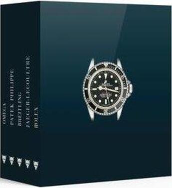 Couverture du livre « Montres d'exception ; Rolex, Omega, Patek Philippe, Jaeger-LeCoultre, Breitling ; coffret » de Maria Cappelletti aux éditions La Martiniere