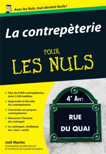 Couverture du livre « La contrepèterie pour les nuls » de Joël Martin aux éditions First