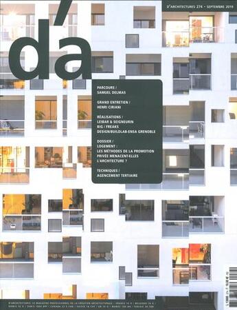 Couverture du livre « D'architectures n 274 logement - septembre 2019 » de  aux éditions D'architecture