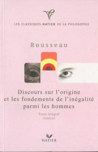 Couverture du livre « Rousseau ; Discours Sur L'Origine » de E Zernik aux éditions Hatier
