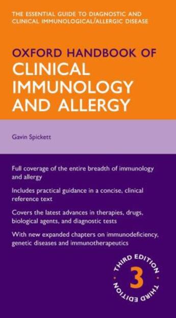 Couverture du livre « Oxford Handbook of Clinical Immunology and Allergy » de Spickett Gavin aux éditions Oup Oxford