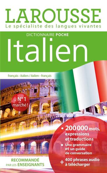 Couverture du livre « Dictionnaire Larousse poche ; français-italien / italien-français » de  aux éditions Larousse