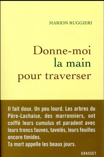 Couverture du livre « Donne-moi la main pour traverser » de Marion Ruggieri aux éditions Grasset