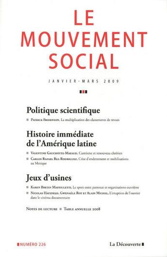 Couverture du livre « Politique scientifique ; histoire immédiate de l'Amérique latine » de  aux éditions La Decouverte