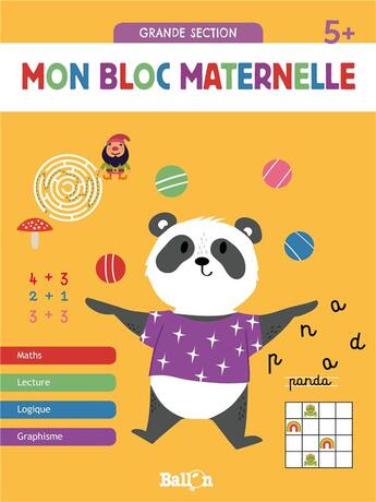 Couverture du livre « Mon bloc maternelle 5+ » de Malu Lenzi aux éditions Le Ballon