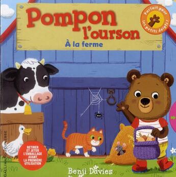 Couverture du livre « Pompon l'ourson : à la ferme » de Benji Davies aux éditions Gallimard-jeunesse