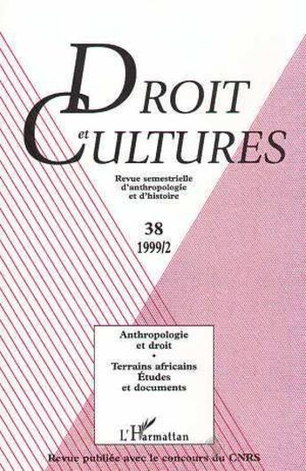 Couverture du livre « Anthropologie et droit » de  aux éditions L'harmattan
