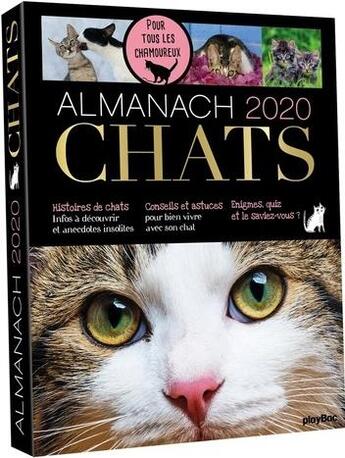 Couverture du livre « Almanach chats (édition 2020) » de  aux éditions Play Bac