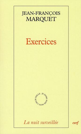 Couverture du livre « Exercices » de Jean-Francois Marquet aux éditions Cerf