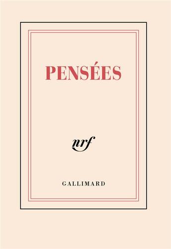 Couverture du livre « Pensées » de Collectif Gallimard aux éditions Gallimard