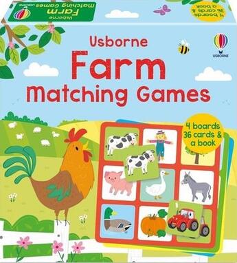 Couverture du livre « Farm matching games » de Malu Lenzi et Kate Nolan aux éditions Usborne