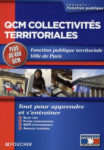 Couverture du livre « QCM sur les collectivités territoriales ; atsem AS/AP » de Gerard Terrien aux éditions Foucher