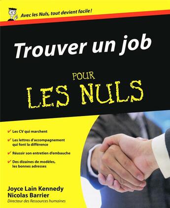 Couverture du livre « Trouver un job pour les nuls » de Joyce Lain Kennedy aux éditions First