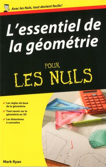 Couverture du livre « L'essentiel de la géometrie pour les nuls » de Mark Ryan aux éditions First