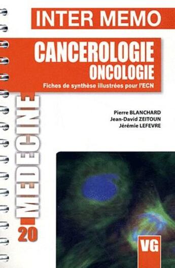 Couverture du livre « Inter memo cancerologie oncologie » de P.Blanchard aux éditions Vernazobres Grego