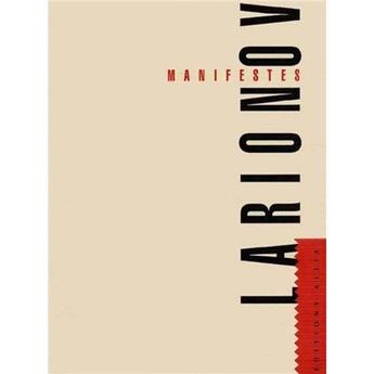 Couverture du livre « Manifestes » de Mikhail Larionov aux éditions Allia