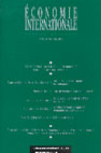 Couverture du livre « Economie internationale ; la chine dans l'economie mondiale » de Francoise Lemoine aux éditions Documentation Francaise