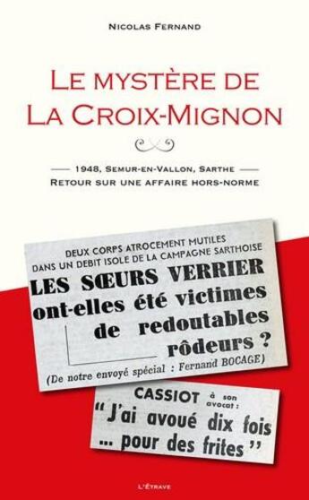 Couverture du livre « Le mystère de la Croix-Mignon » de Nicolas Fernand aux éditions Etrave