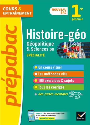 Couverture du livre « Histoire-geo, geopolitique, sciences politiques 1re (specialite) - prepabac cours & entrainement » de Djibre/Gaillard aux éditions Hatier