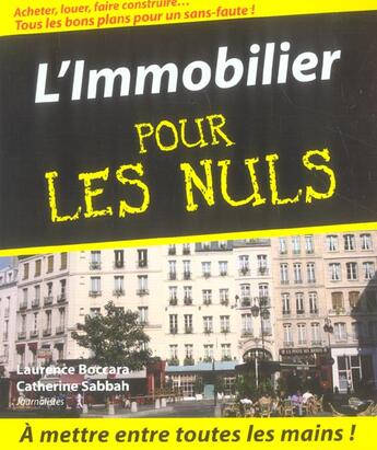 Couverture du livre « L'Immobilier » de Laurence Boccara et Catherine Sabbah aux éditions First