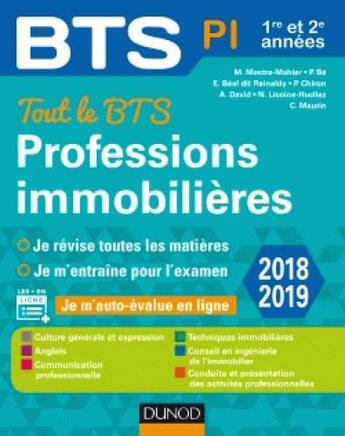 Couverture du livre « BTS ; professions immobilières (2e édition) » de Muriel Mestre-Mahler et Nadege Licoine Hucliez et Emmanuel Beal Dit Rainaldy aux éditions Dunod