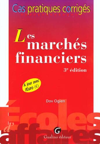 Couverture du livre « Marches financiers decf n 4 » de Dov Ogien aux éditions Gualino